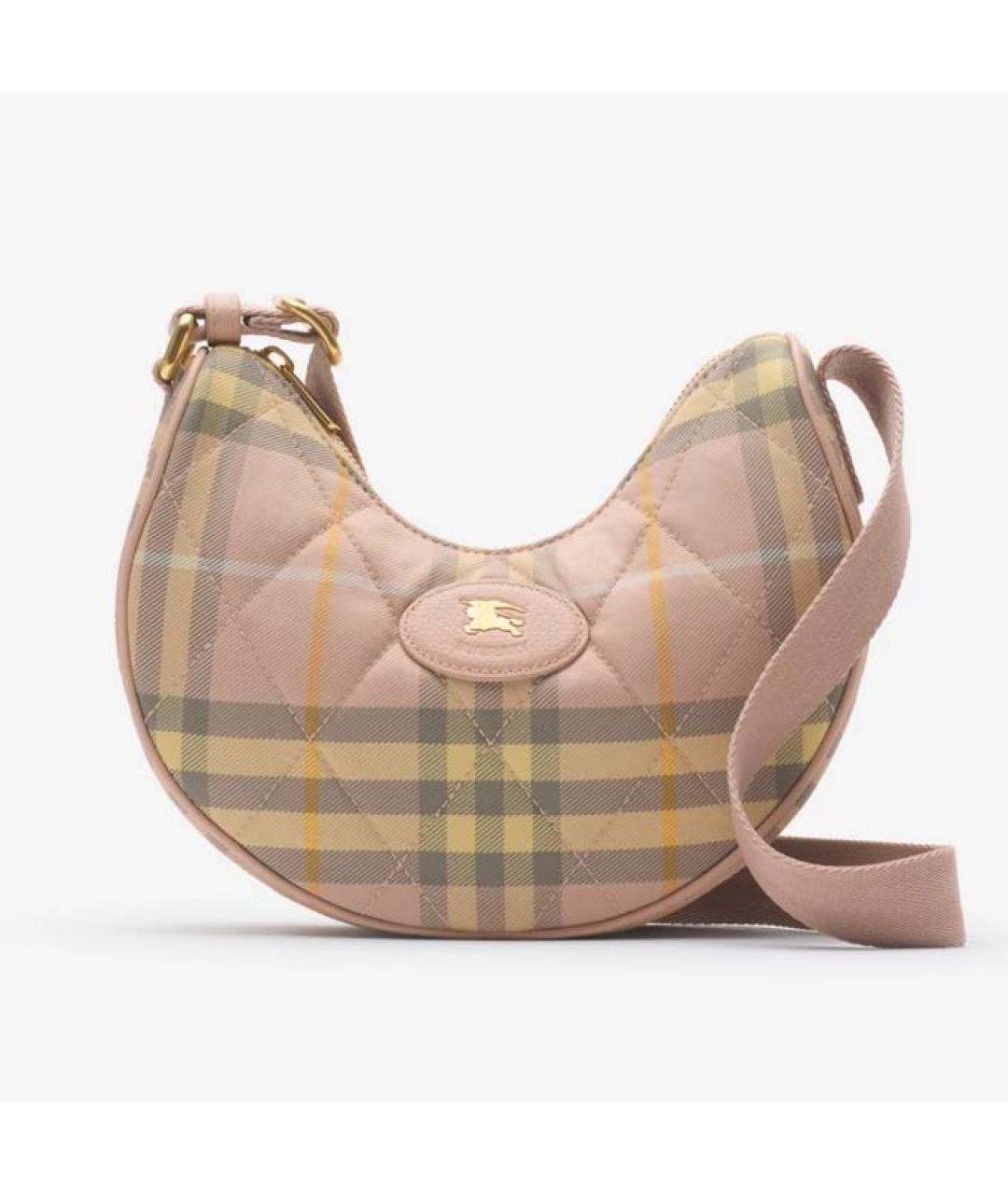 BURBERRY Розовая тканевая сумка через плечо, фото 9