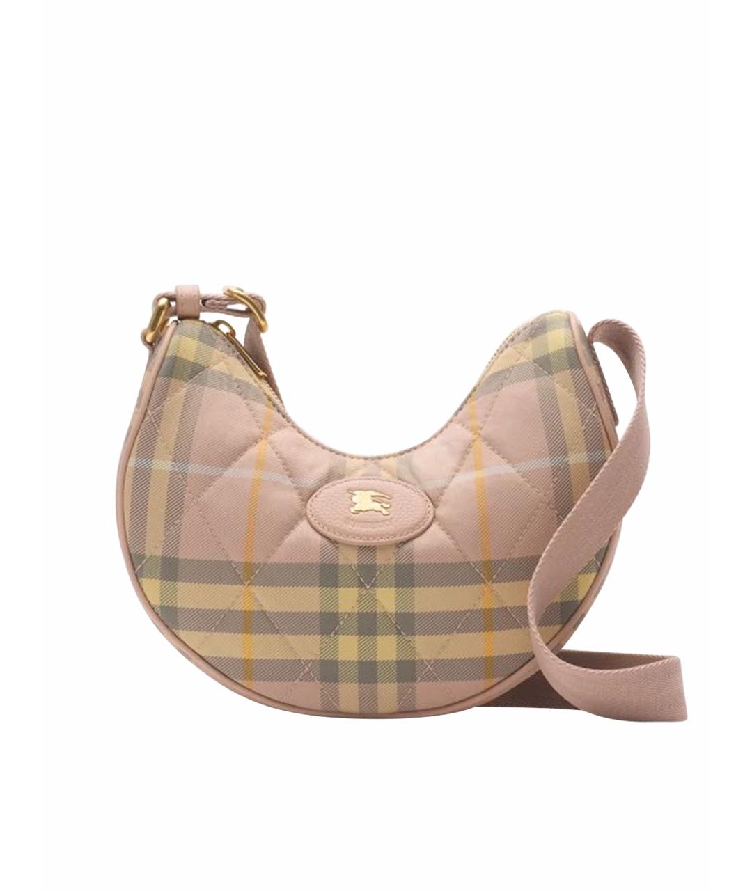 BURBERRY Розовая тканевая сумка через плечо, фото 1