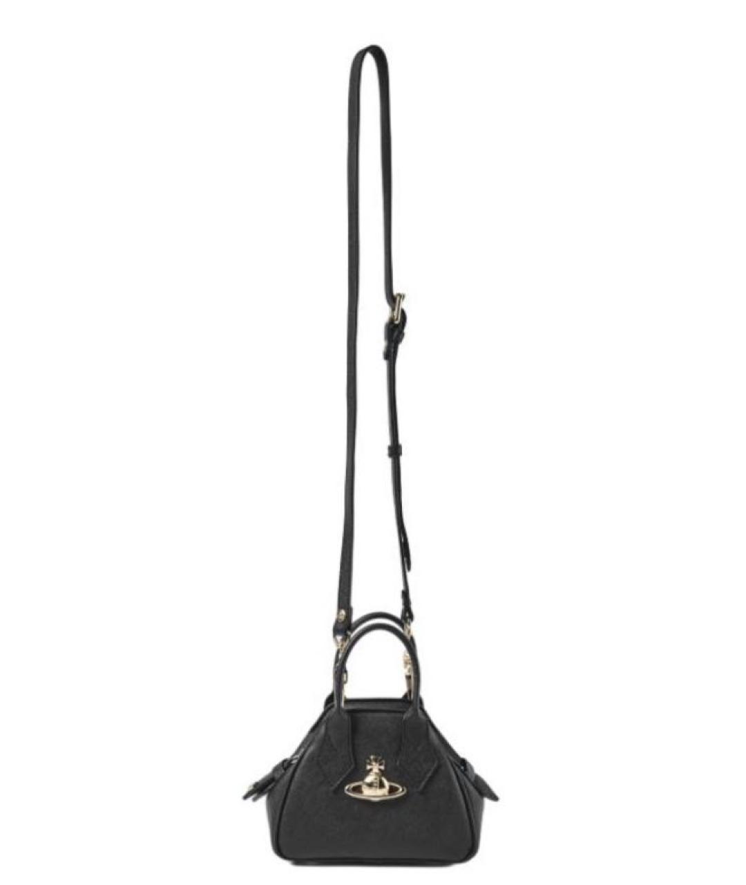 VIVIENNE WESTWOOD Черная сумка с короткими ручками из искусственной кожи, фото 4