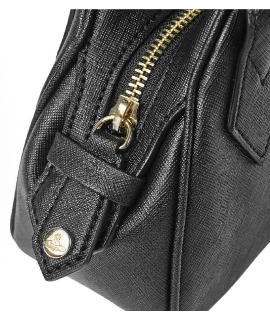 VIVIENNE WESTWOOD Черная сумка с короткими ручками из искусственной кожи, фото 7
