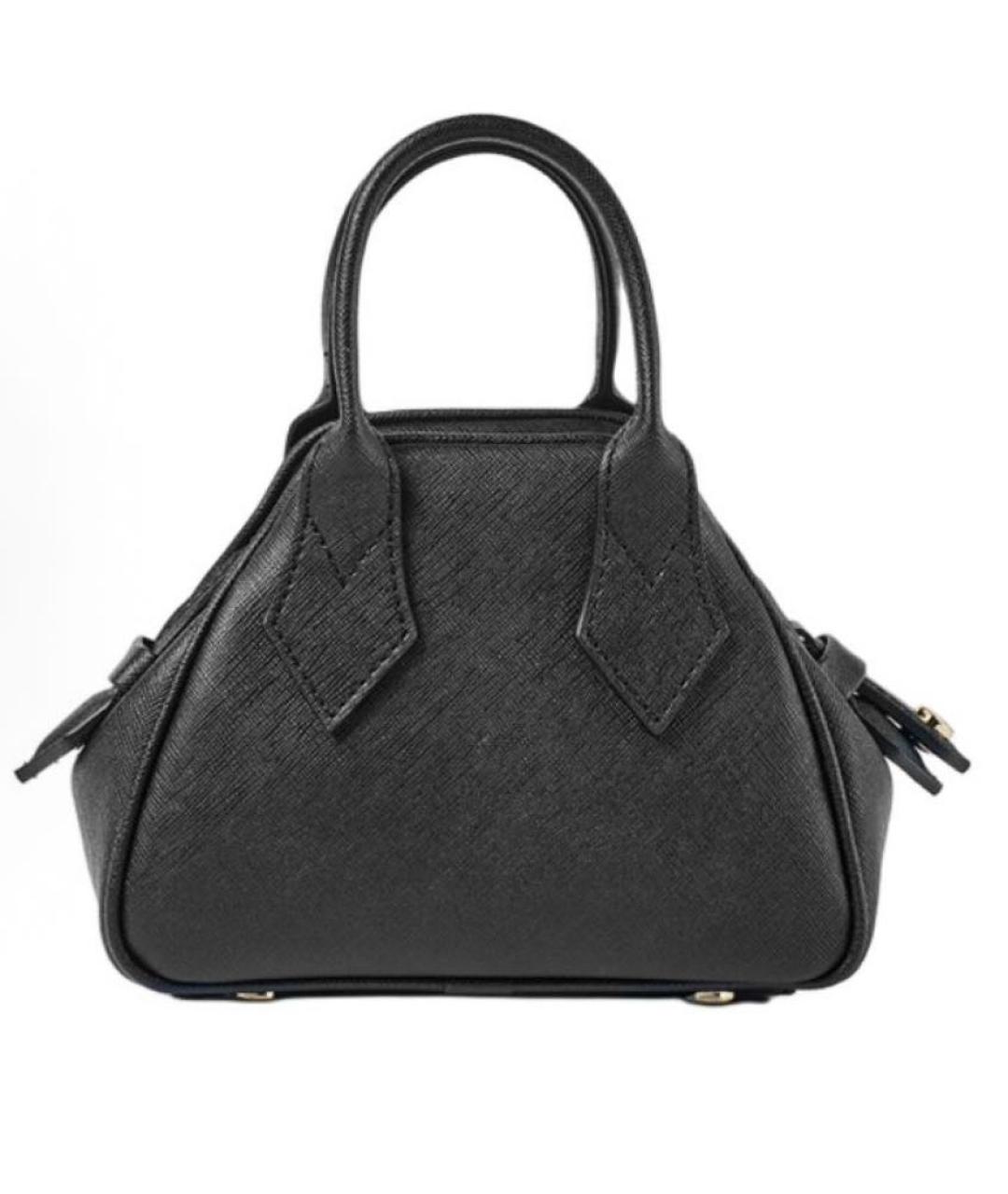 VIVIENNE WESTWOOD Черная сумка с короткими ручками из искусственной кожи, фото 2