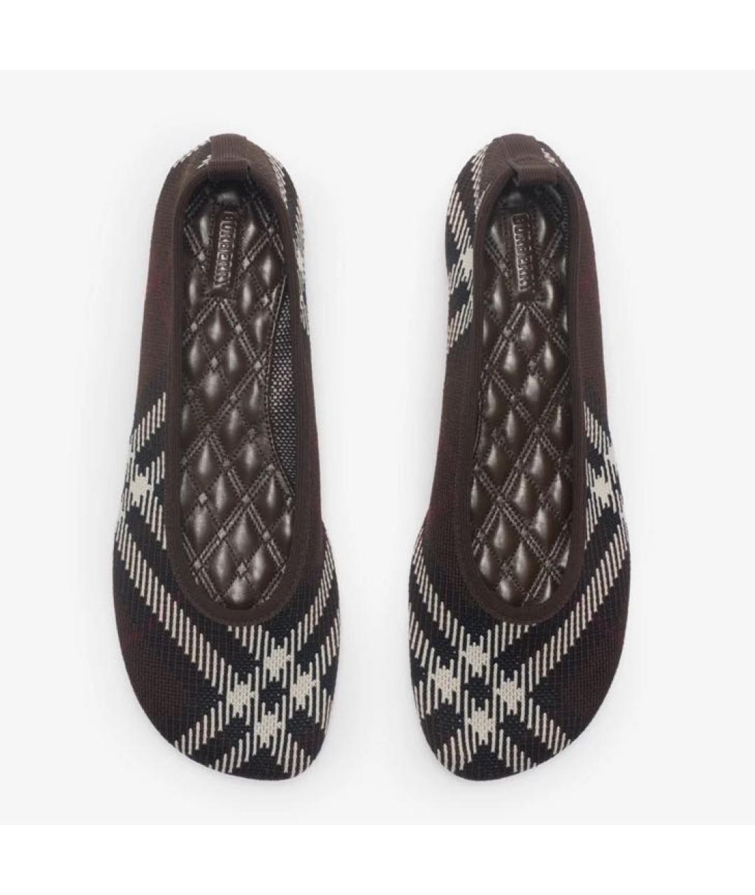 BURBERRY Коричневые текстильные балетки, фото 4