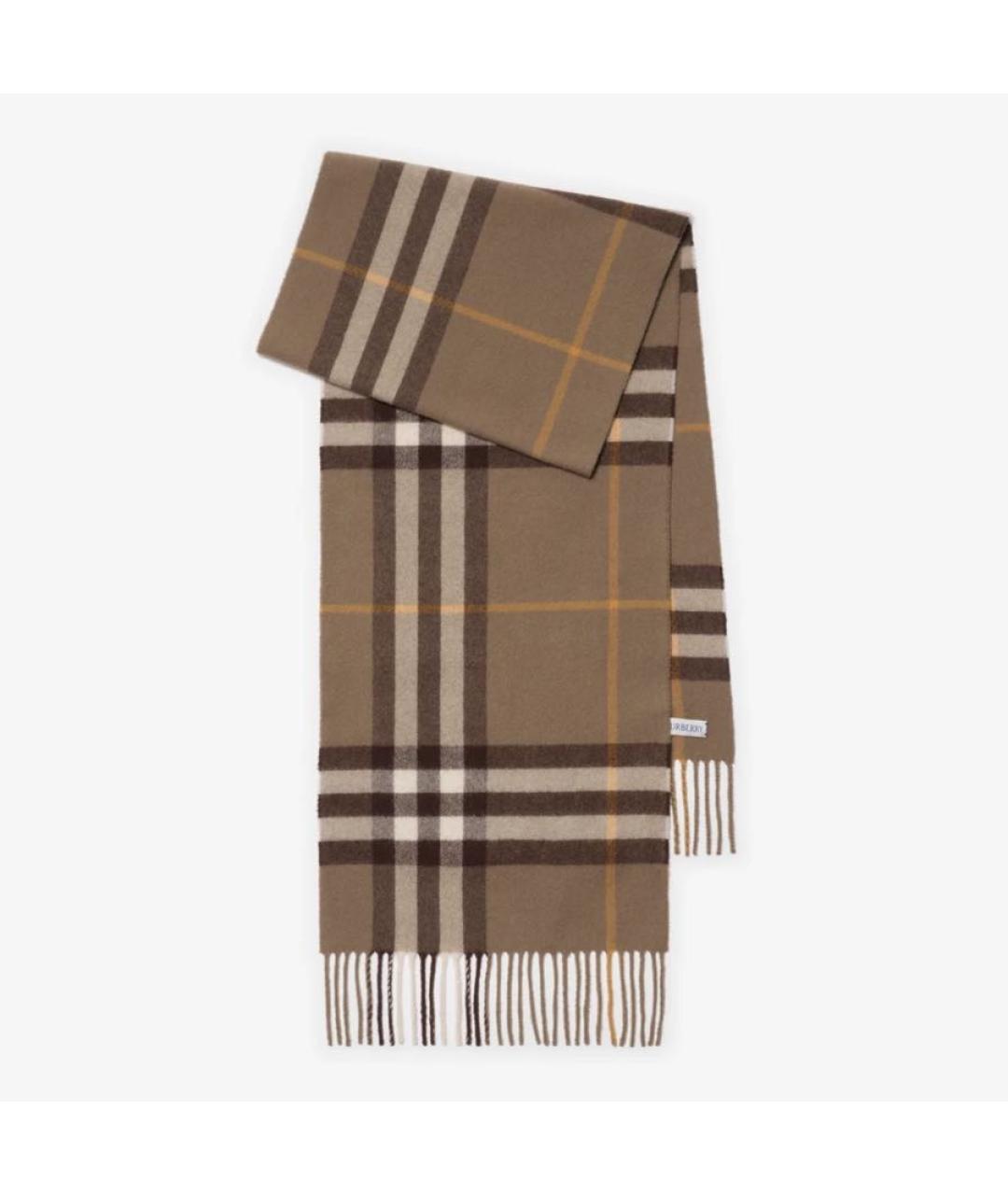 BURBERRY Коричневый кашемировый шарф, фото 5