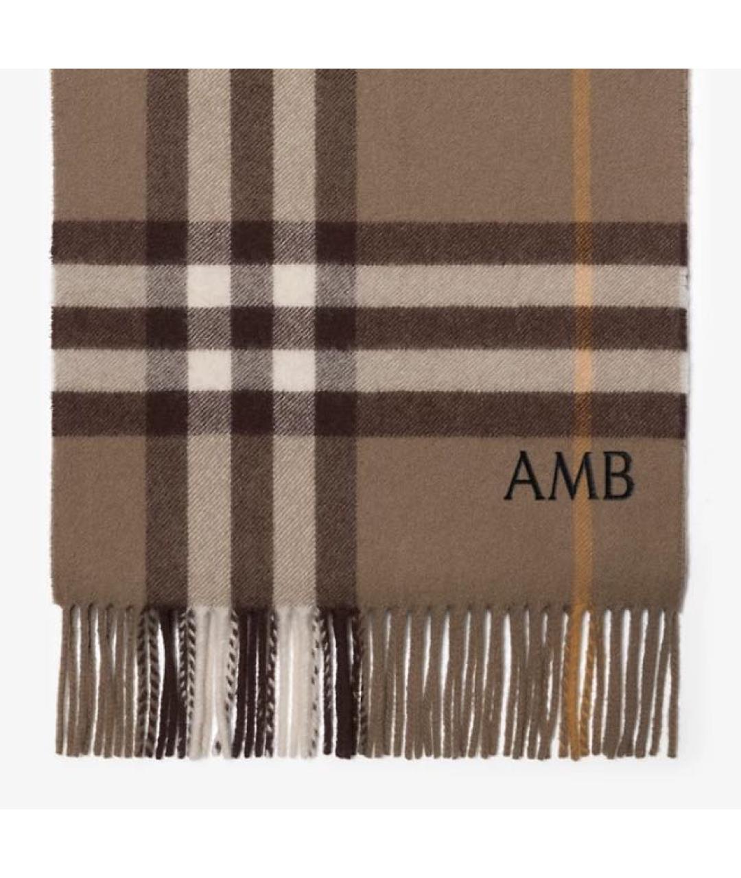 BURBERRY Коричневый кашемировый шарф, фото 3
