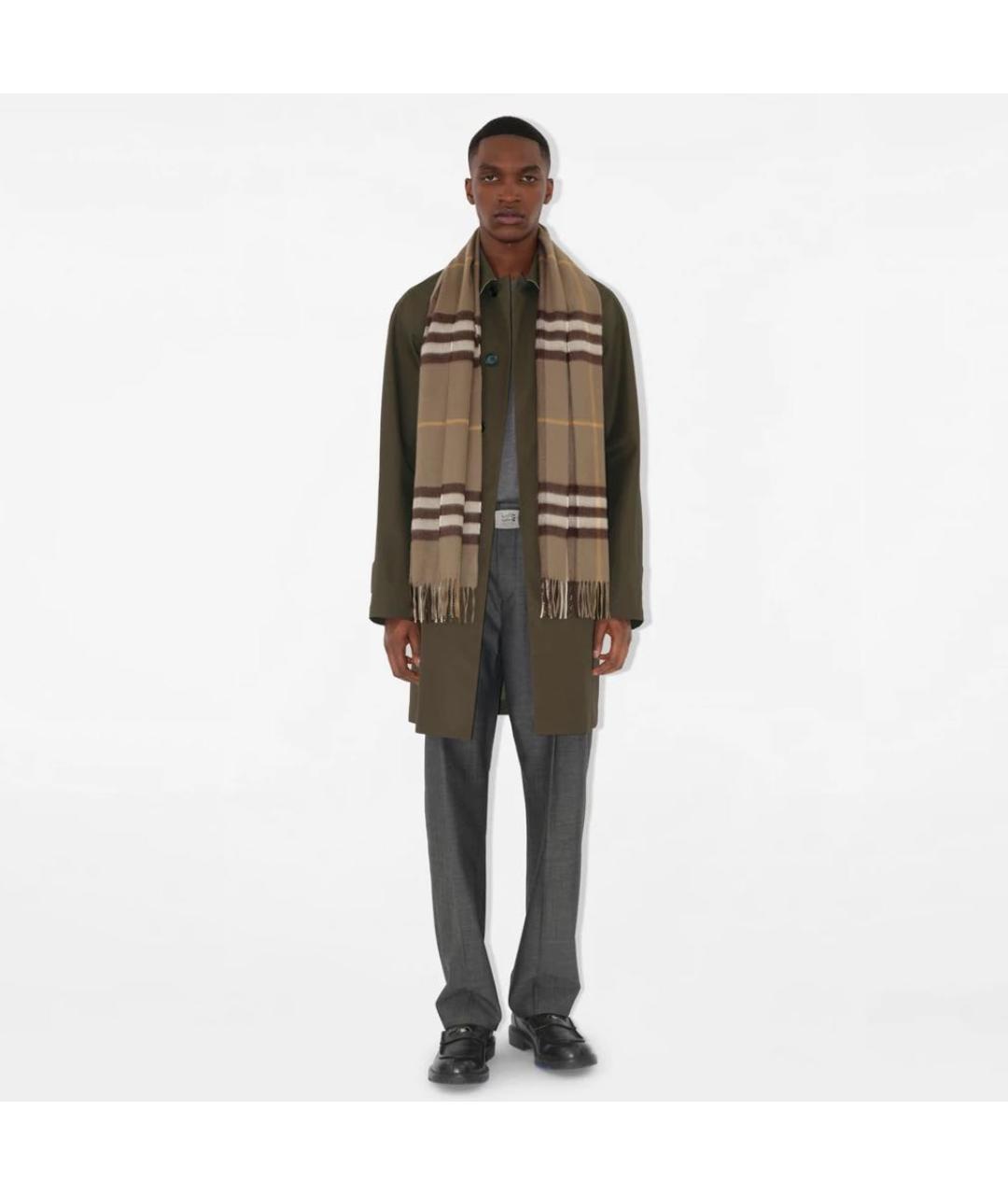 BURBERRY Коричневый кашемировый шарф, фото 2