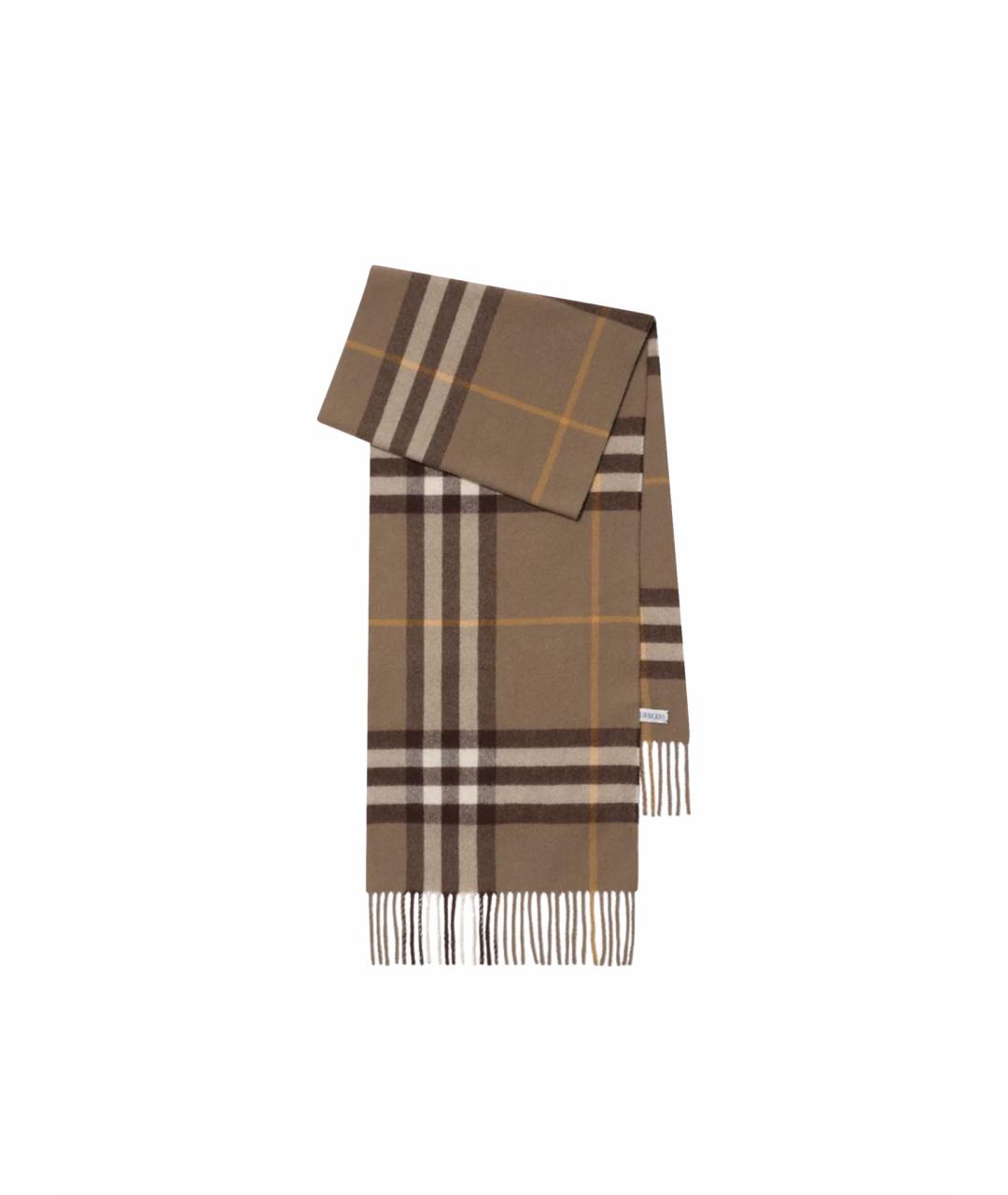 BURBERRY Коричневый кашемировый шарф, фото 1