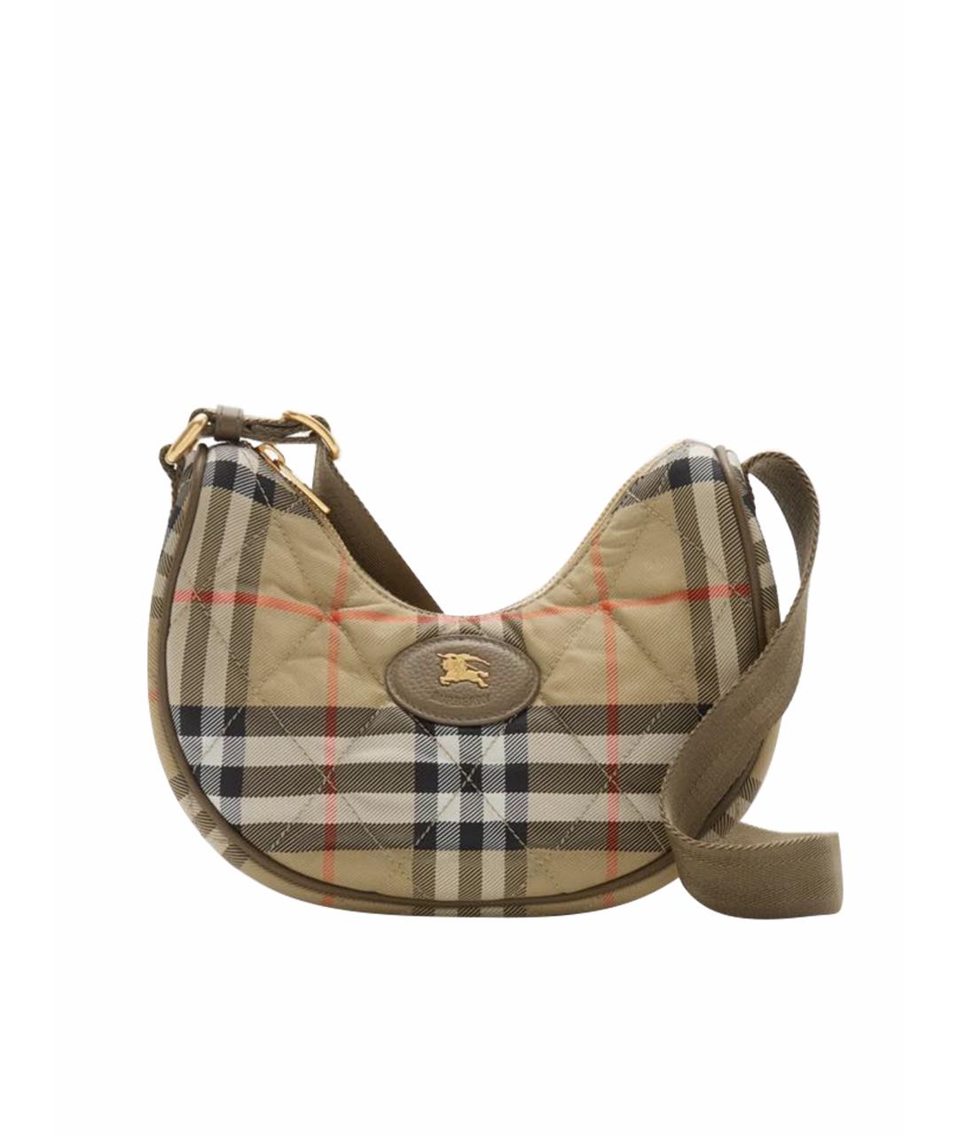 BURBERRY Бежевая тканевая сумка через плечо, фото 1