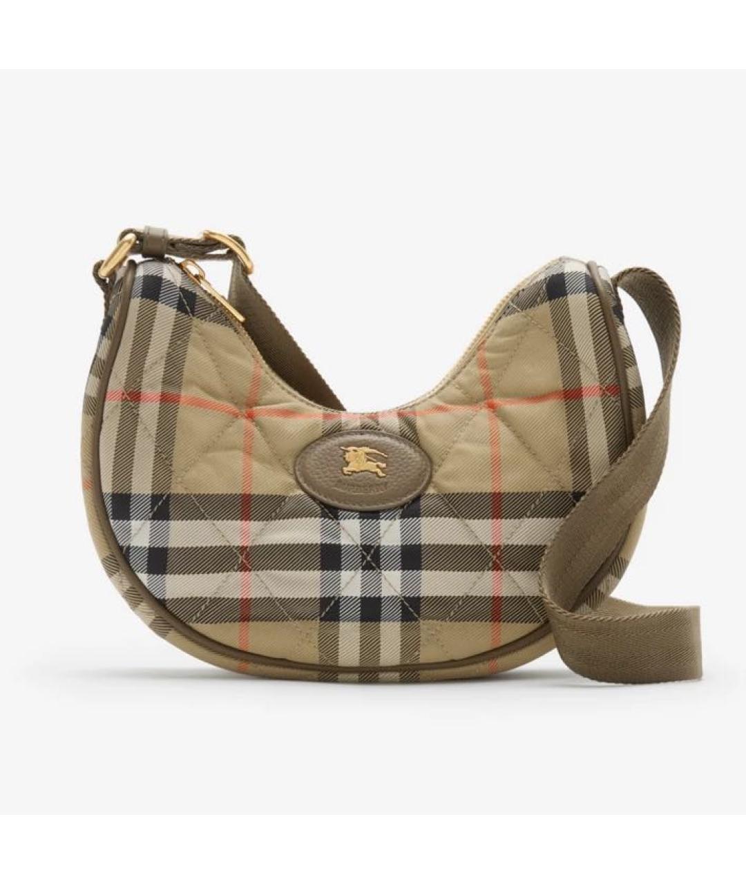 BURBERRY Бежевая тканевая сумка через плечо, фото 9