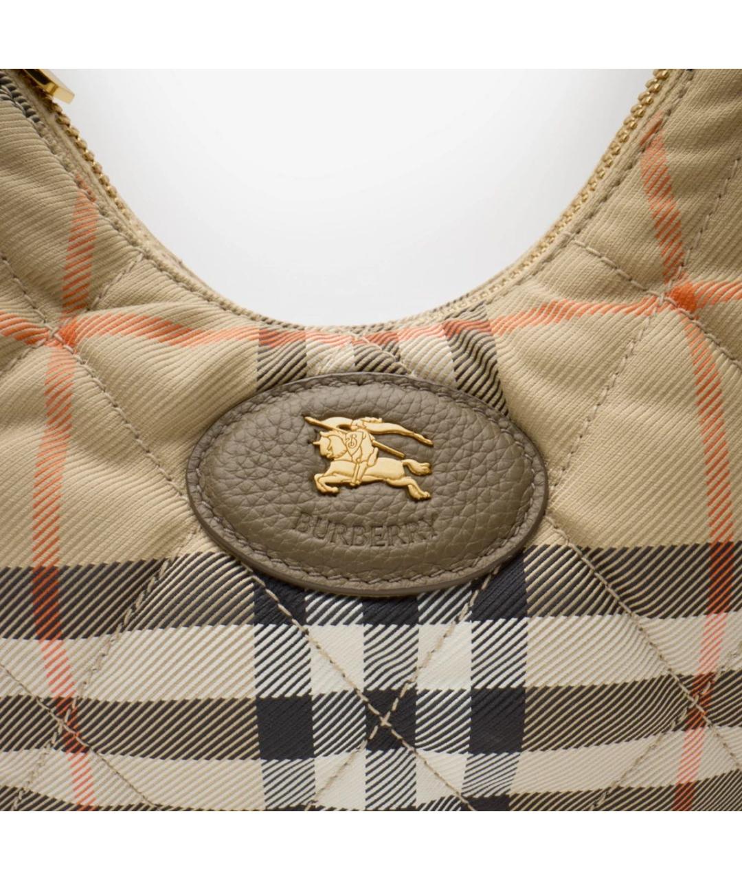 BURBERRY Бежевая тканевая сумка через плечо, фото 8
