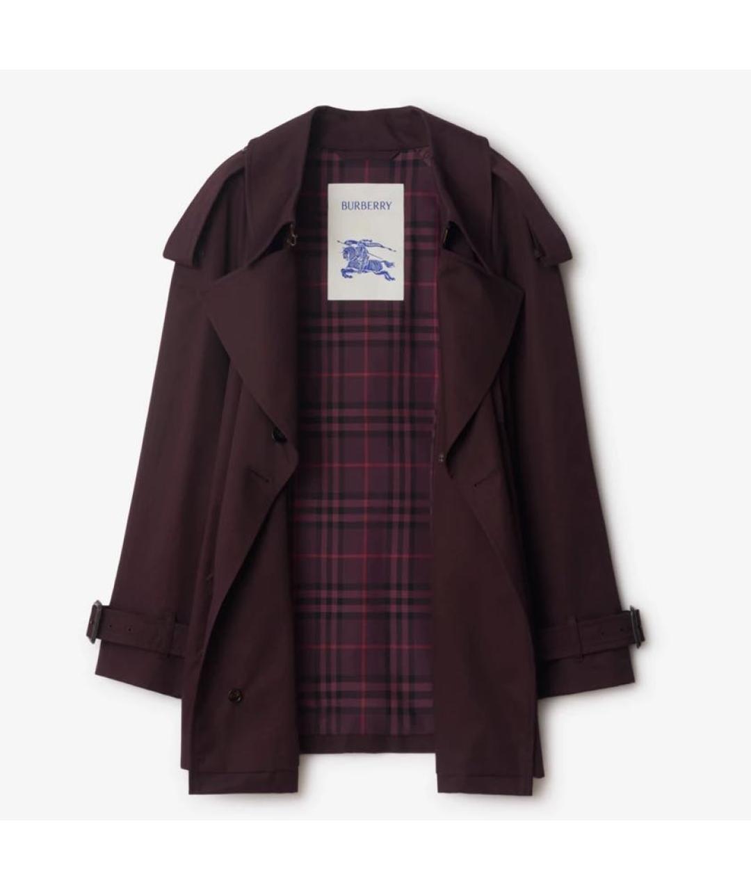 BURBERRY Бордовый тренч/плащ, фото 2