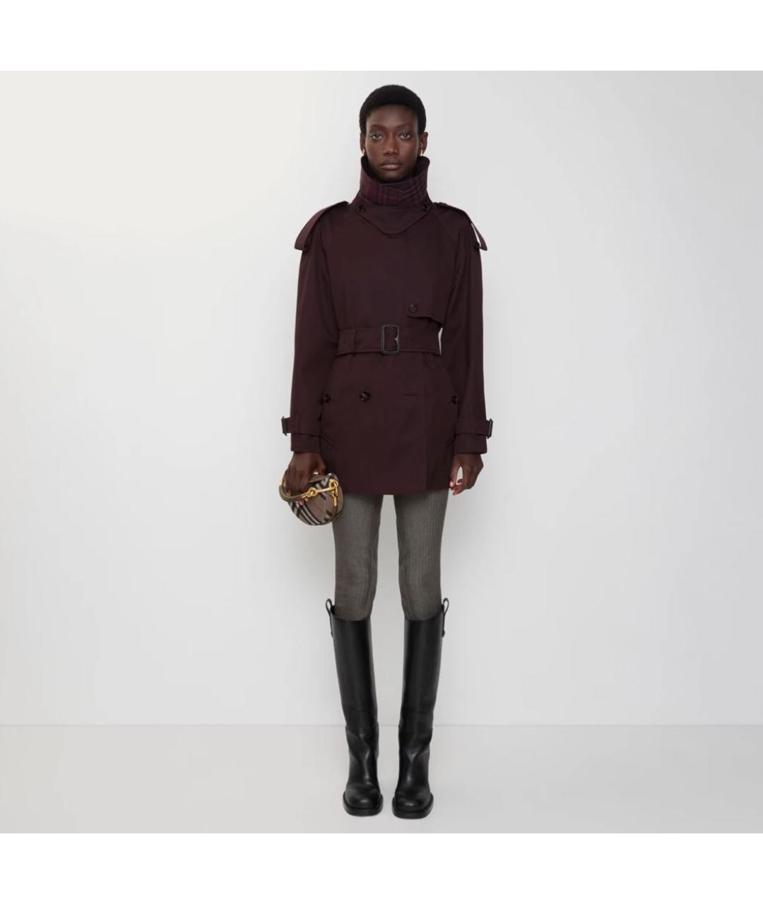 BURBERRY Бордовый тренч/плащ, фото 4