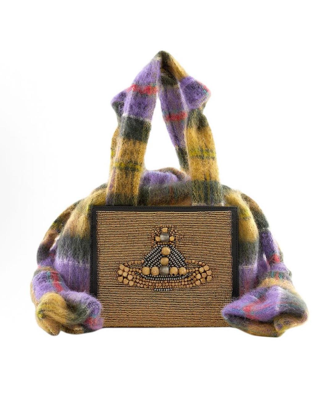 VIVIENNE WESTWOOD Мульти шерстяная сумка с короткими ручками, фото 5