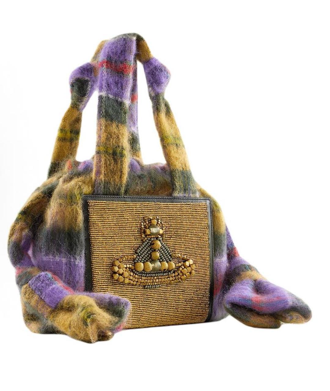 VIVIENNE WESTWOOD Мульти шерстяная сумка с короткими ручками, фото 2