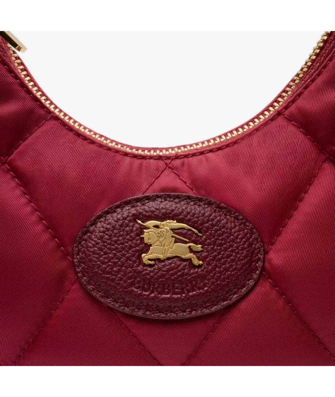BURBERRY Бордовая тканевая сумка через плечо, фото 6