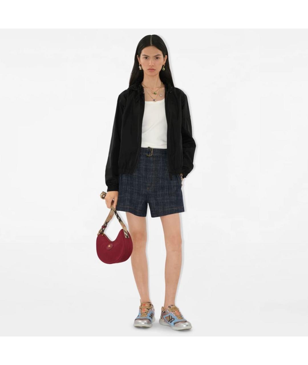 BURBERRY Бордовая тканевая сумка через плечо, фото 2