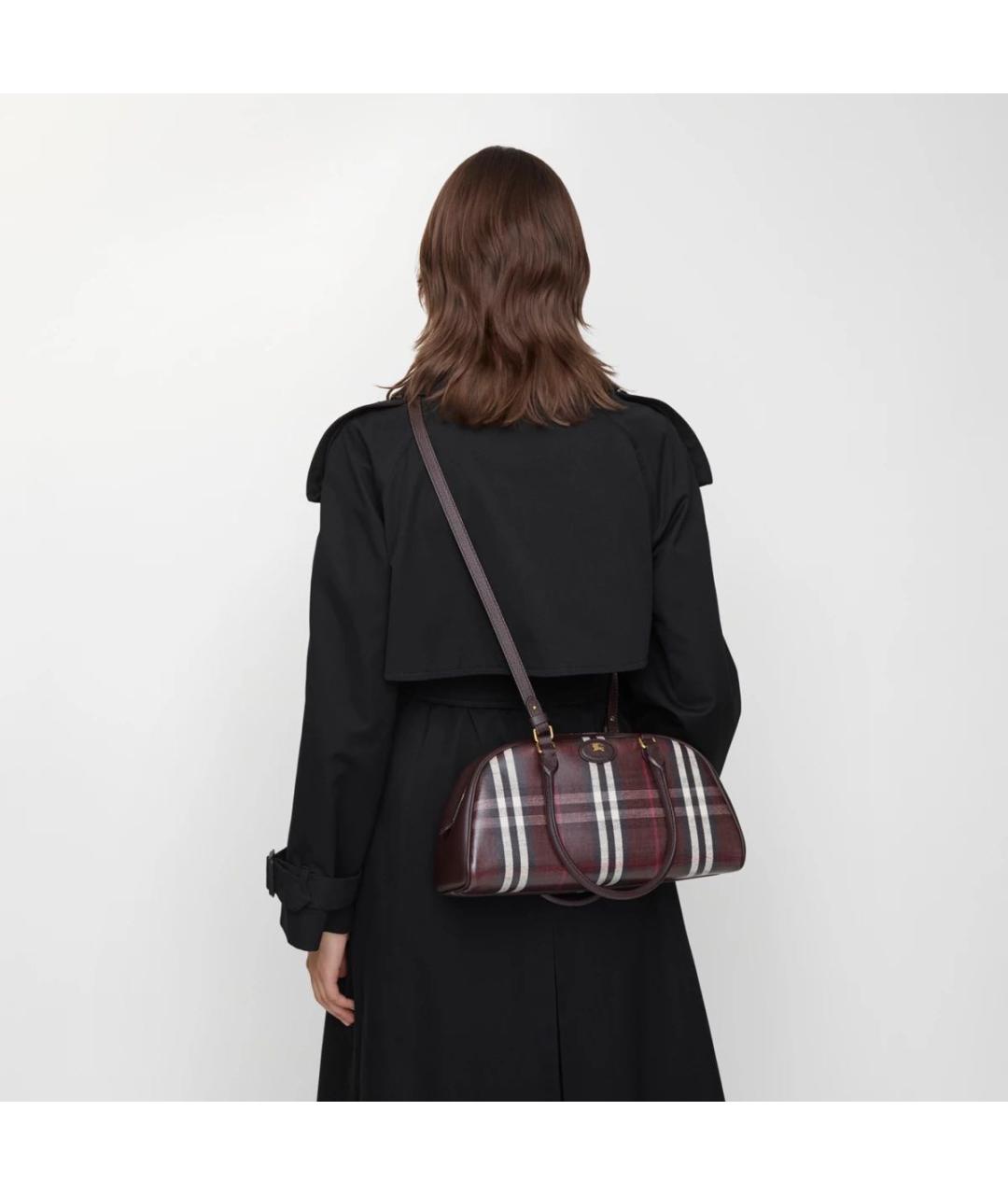 BURBERRY Бордовая кожаная сумка через плечо, фото 2