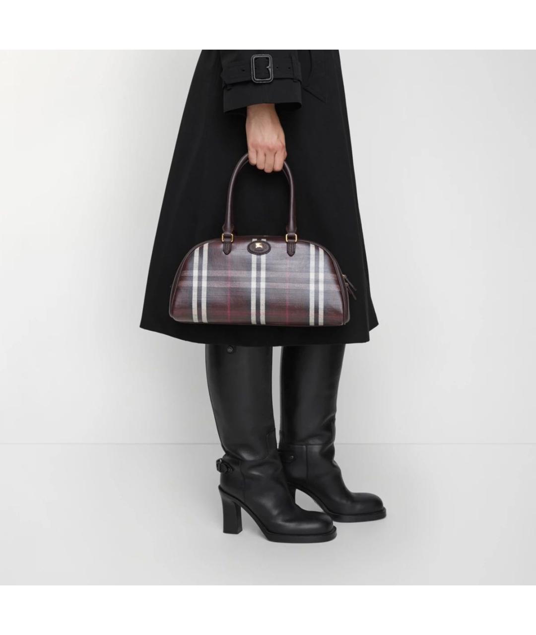 BURBERRY Бордовая кожаная сумка через плечо, фото 3