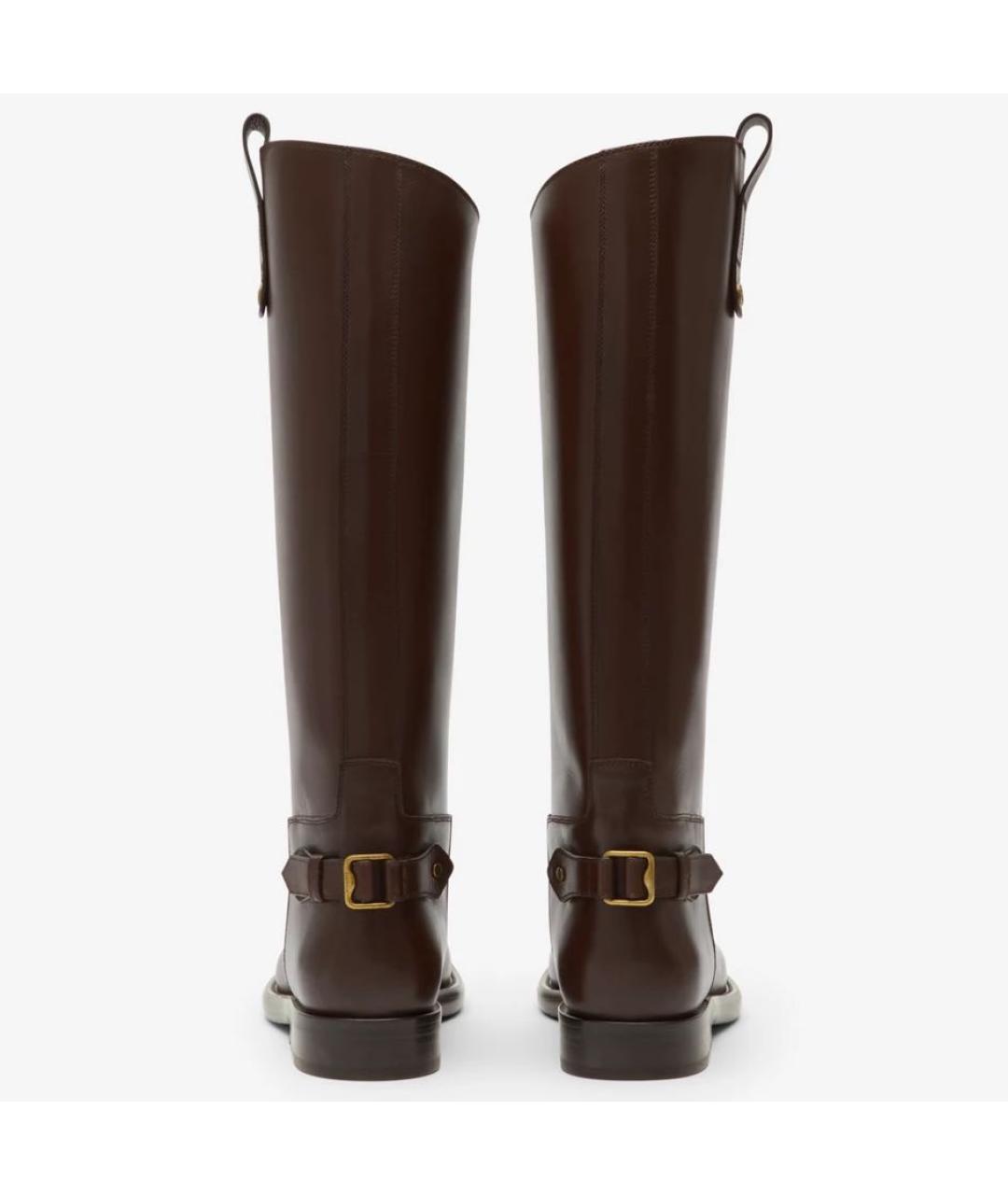 BURBERRY Коричневые кожаные сапоги, фото 3
