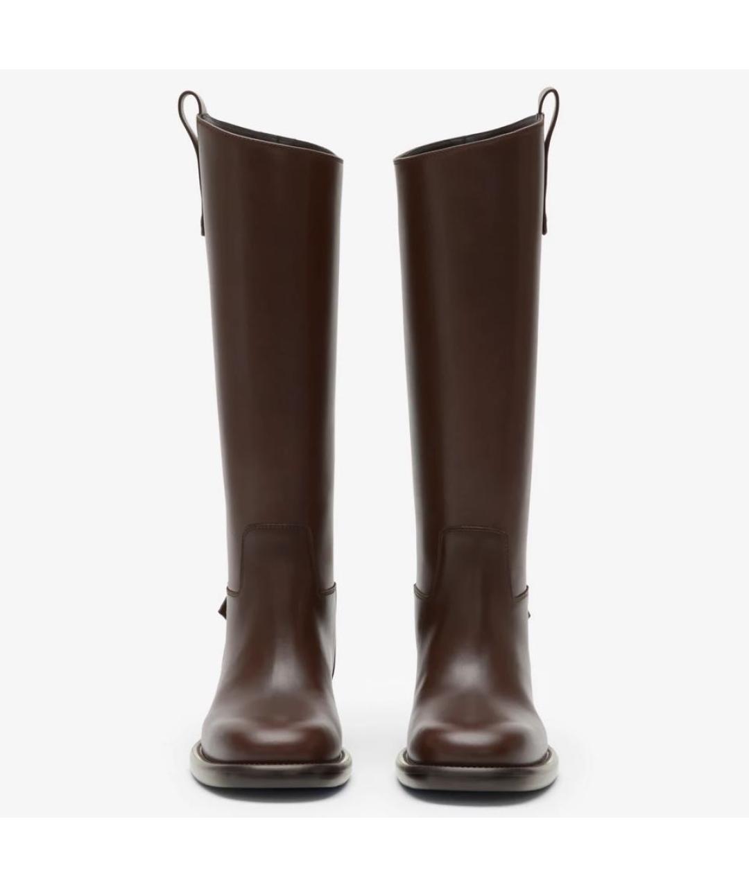BURBERRY Коричневые кожаные сапоги, фото 2