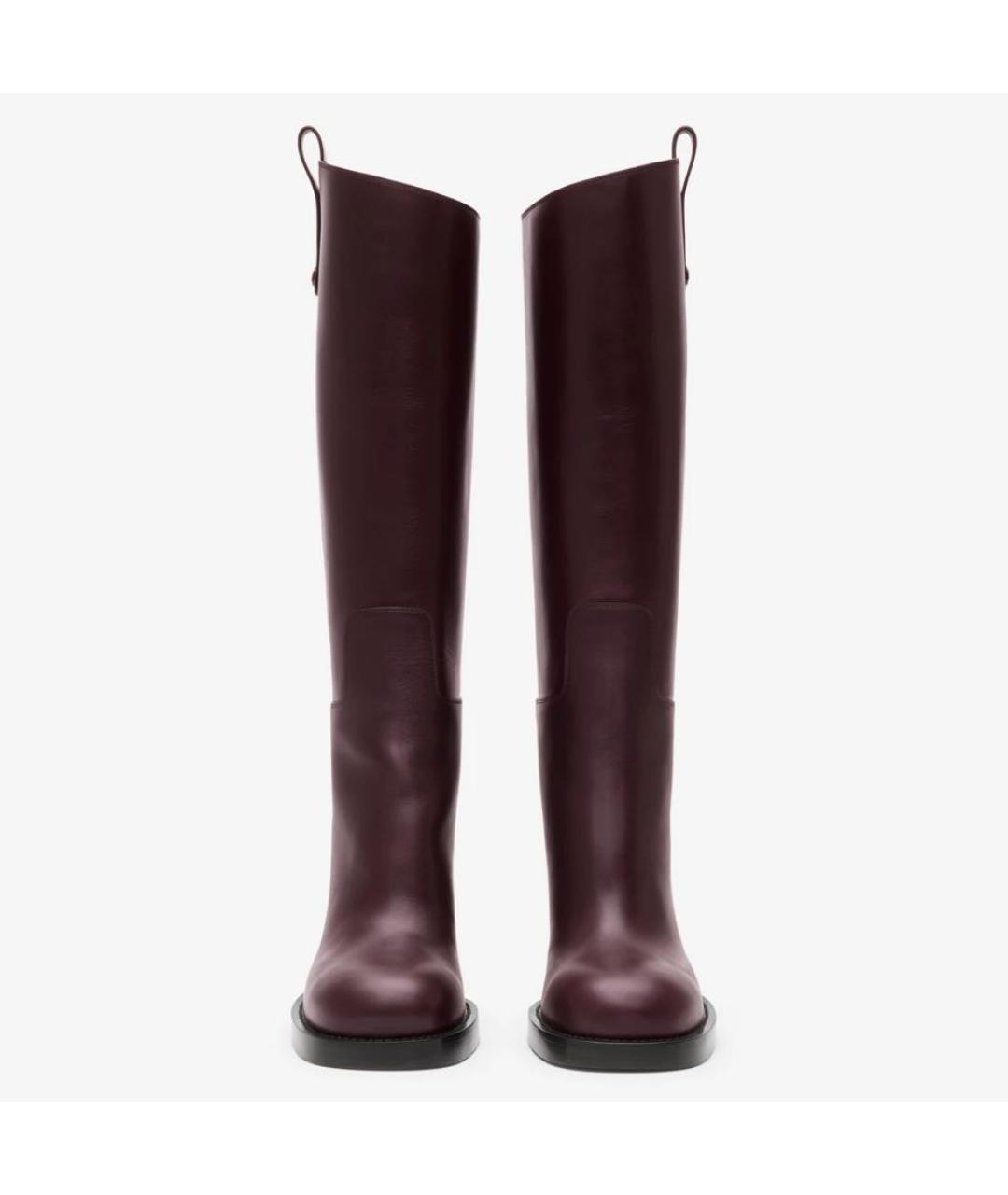 BURBERRY Бордовые кожаные сапоги, фото 2