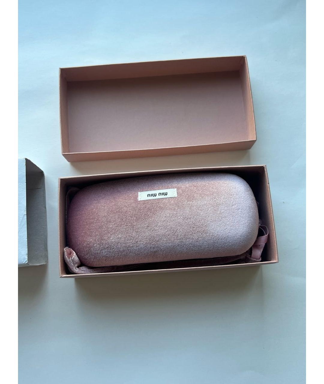 MIU MIU Розовые пластиковые солнцезащитные очки, фото 4