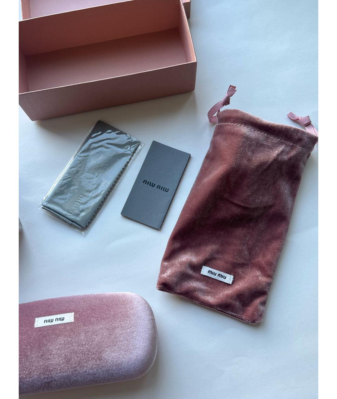 MIU MIU Розовые пластиковые солнцезащитные очки, фото 5
