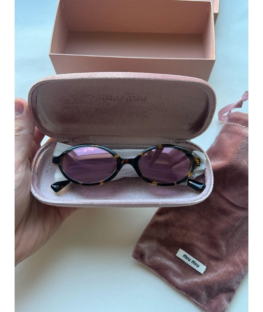 MIU MIU Розовые пластиковые солнцезащитные очки, фото 2