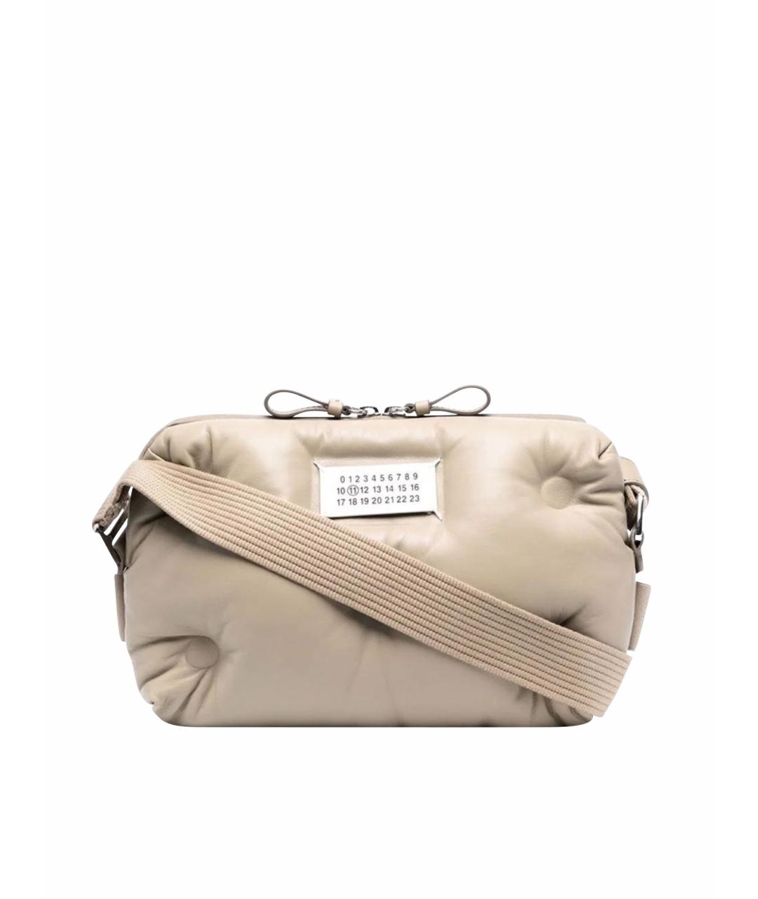 MAISON MARGIELA Бежевая кожаная сумка через плечо, фото 1