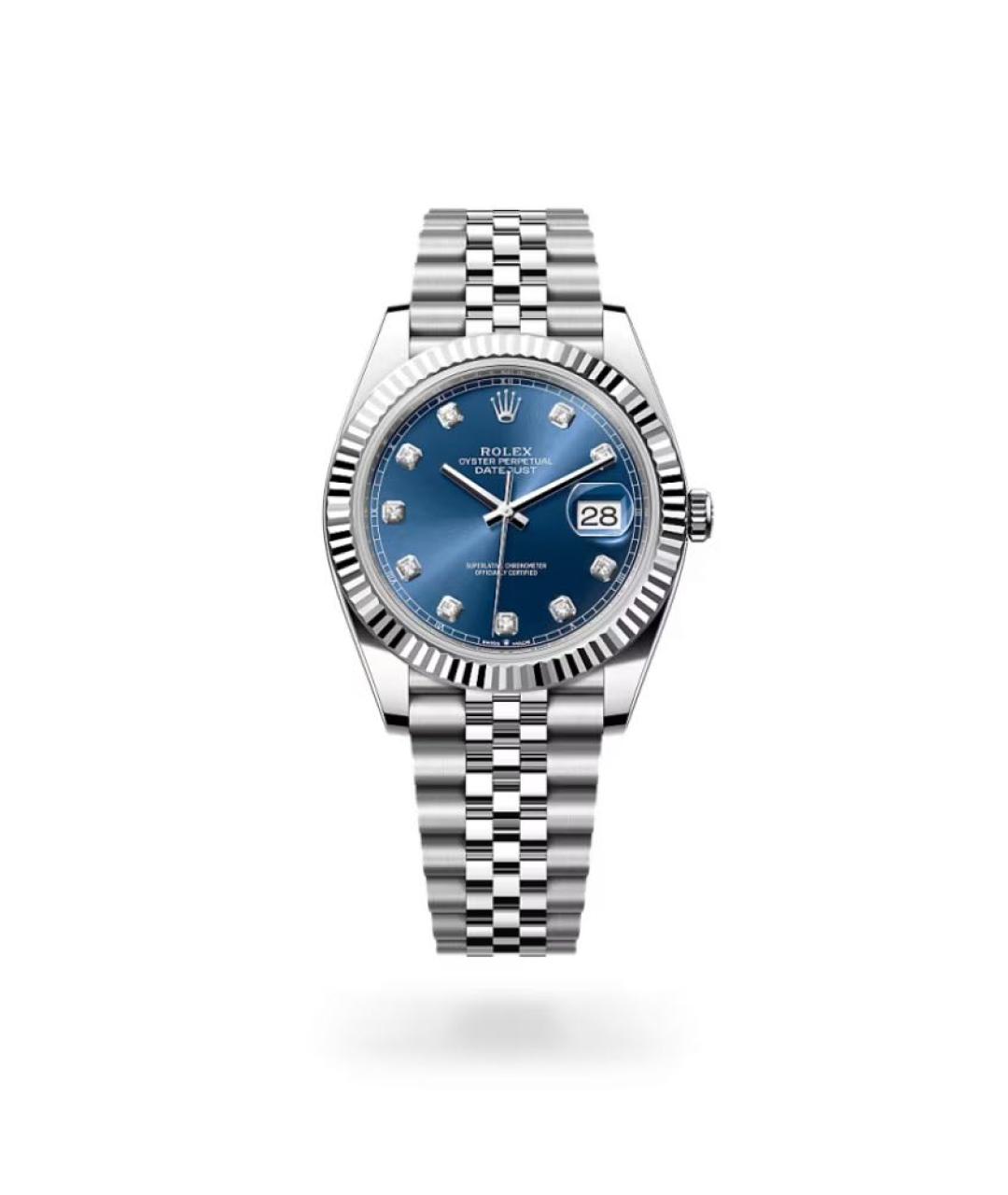 ROLEX Синие часы из золота и стали, фото 9