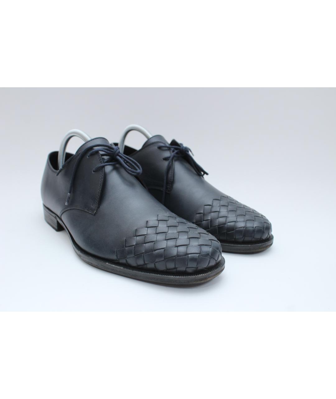 BOTTEGA VENETA Темно-синие кожаные туфли, фото 6
