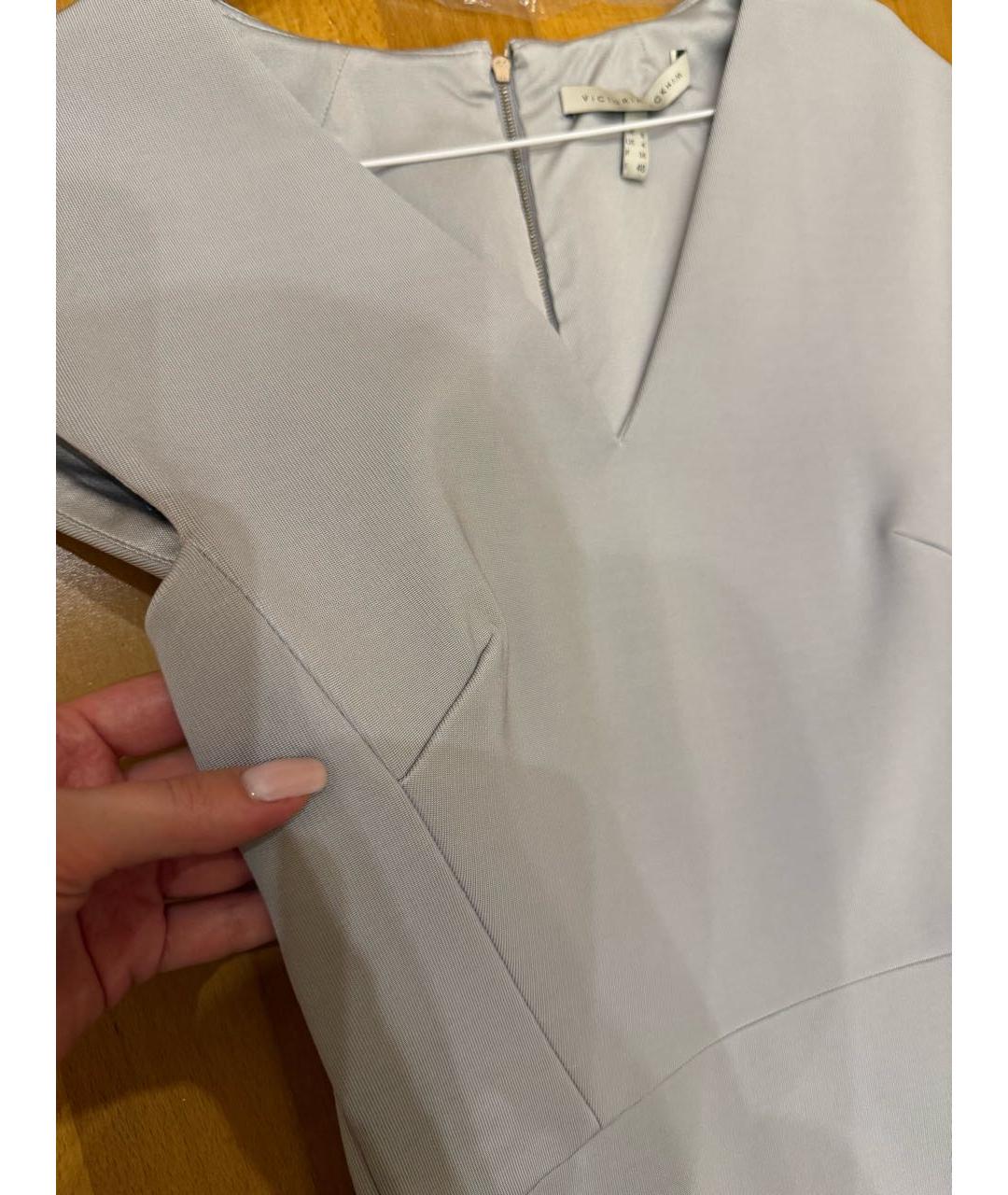 VICTORIA BECKHAM Серое вискозное повседневное платье, фото 4