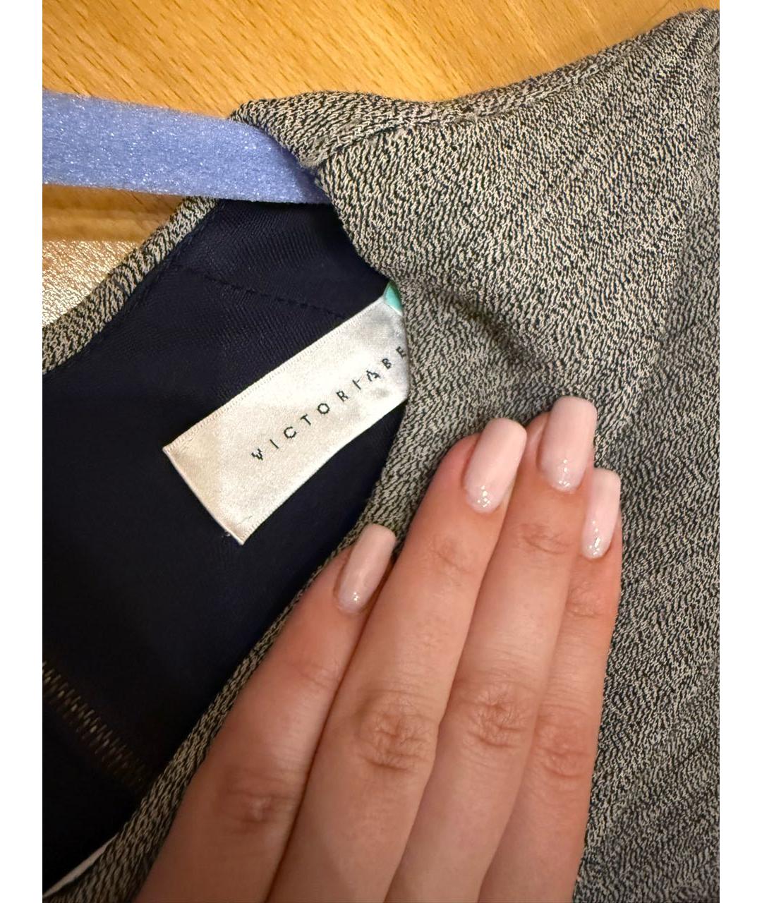 VICTORIA BECKHAM Серое шерстяное повседневное платье, фото 4