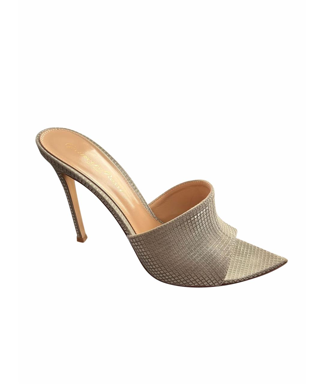 GIANVITO ROSSI Серебряные мюли, фото 1