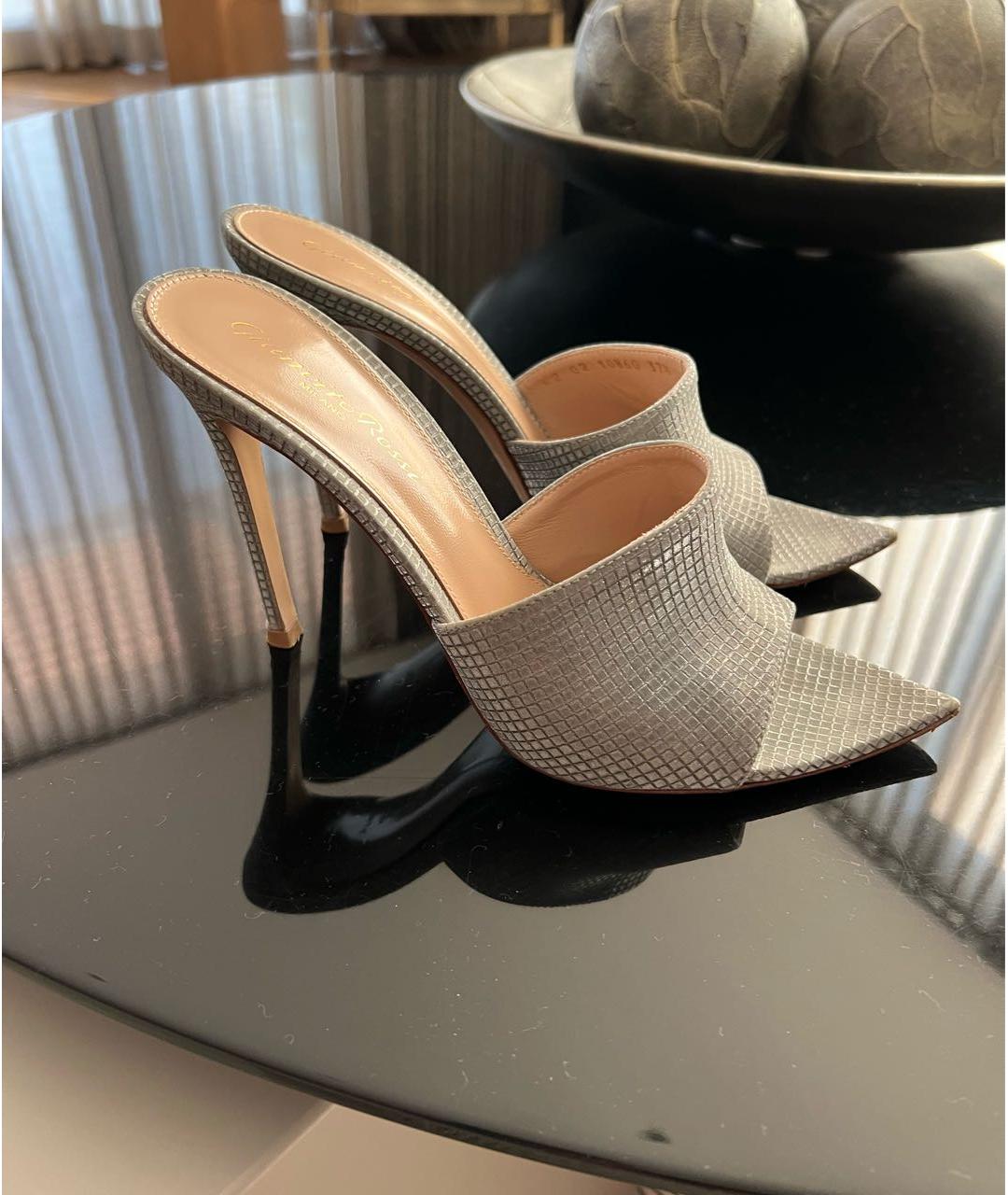 GIANVITO ROSSI Серебряные мюли, фото 4
