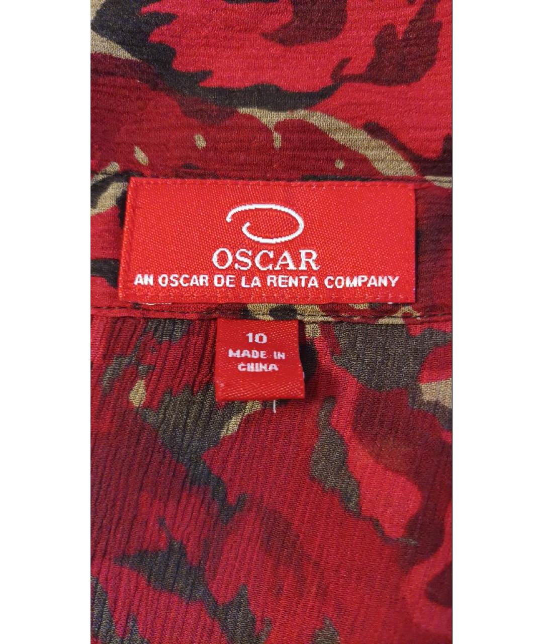 OSCAR DE LA RENTA Красная шелковая блузы, фото 3
