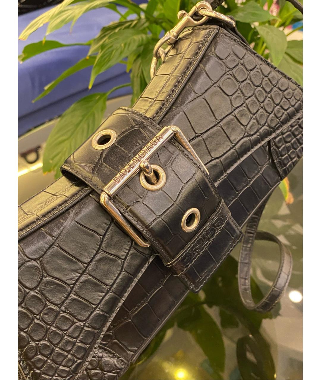 BALENCIAGA Черная кожаная сумка через плечо, фото 3
