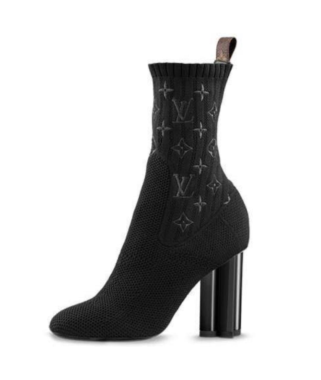 LOUIS VUITTON Черные текстильные ботильоны, фото 5