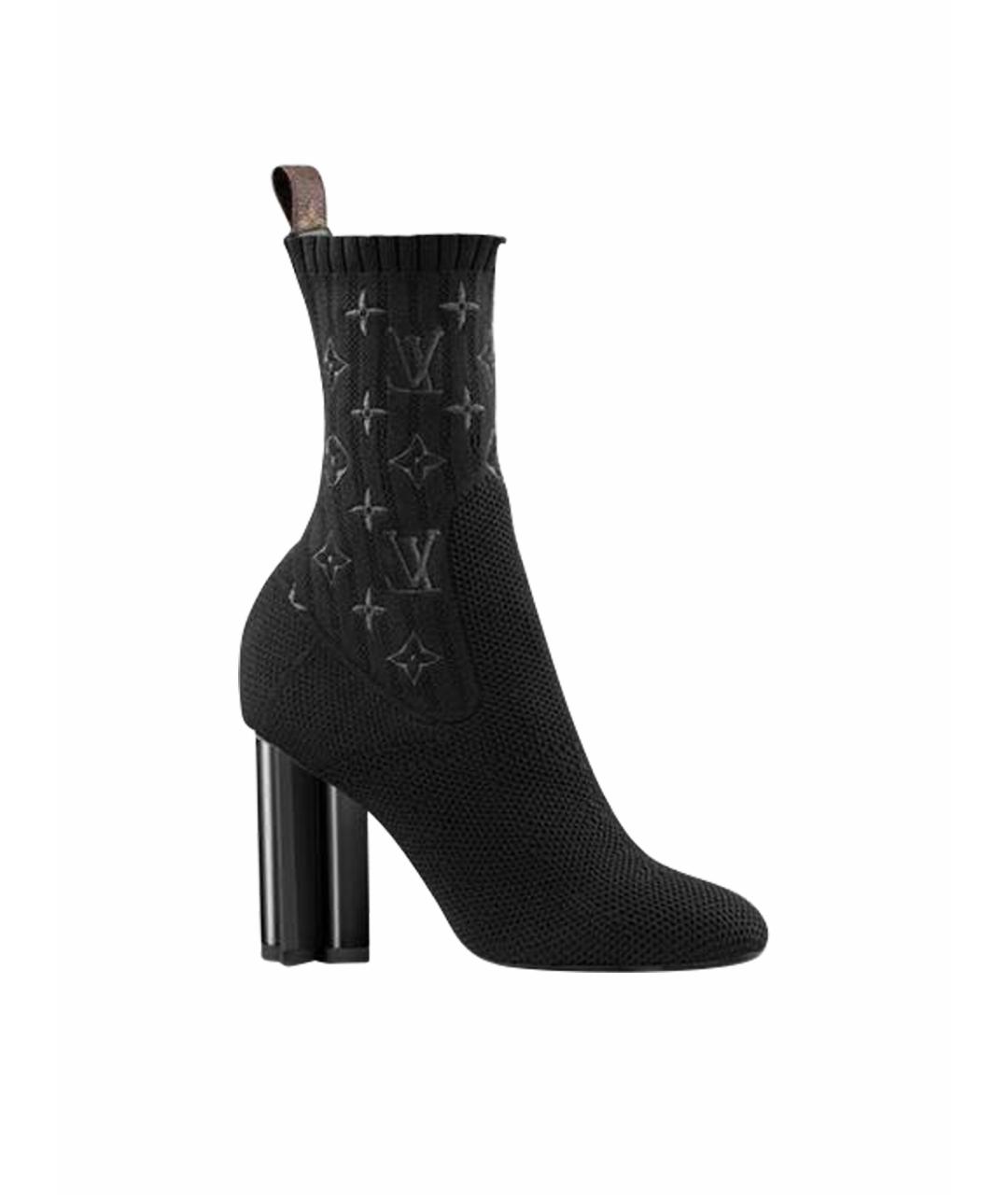 LOUIS VUITTON Черные текстильные ботильоны, фото 1