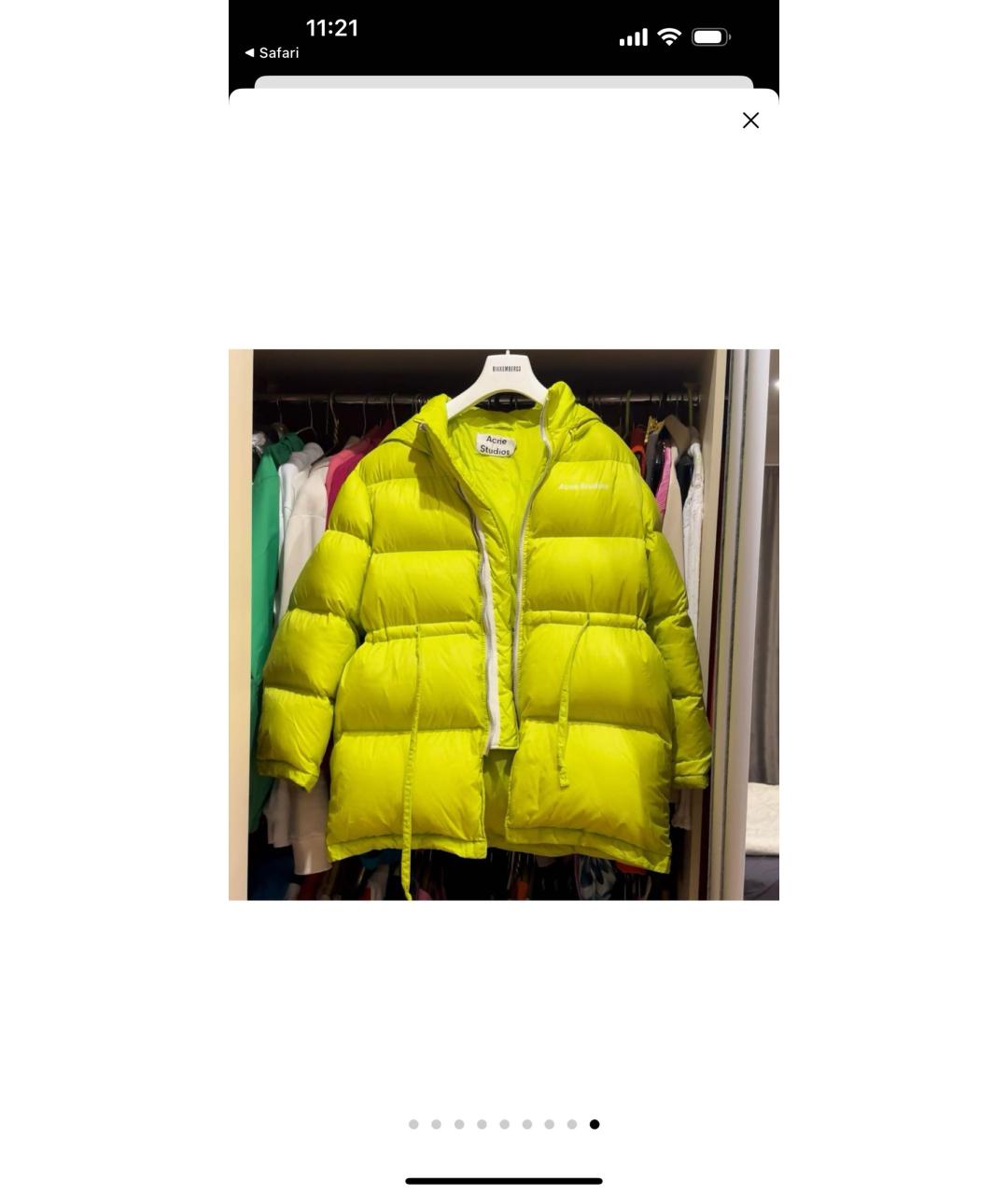 ACNE STUDIOS Салатовый пуховик, фото 9