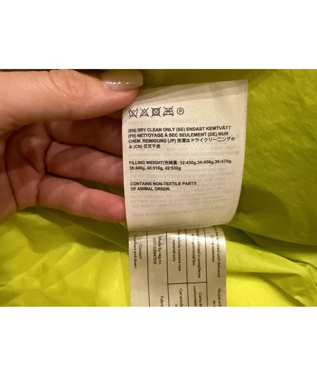 ACNE STUDIOS Салатовый пуховик, фото 6