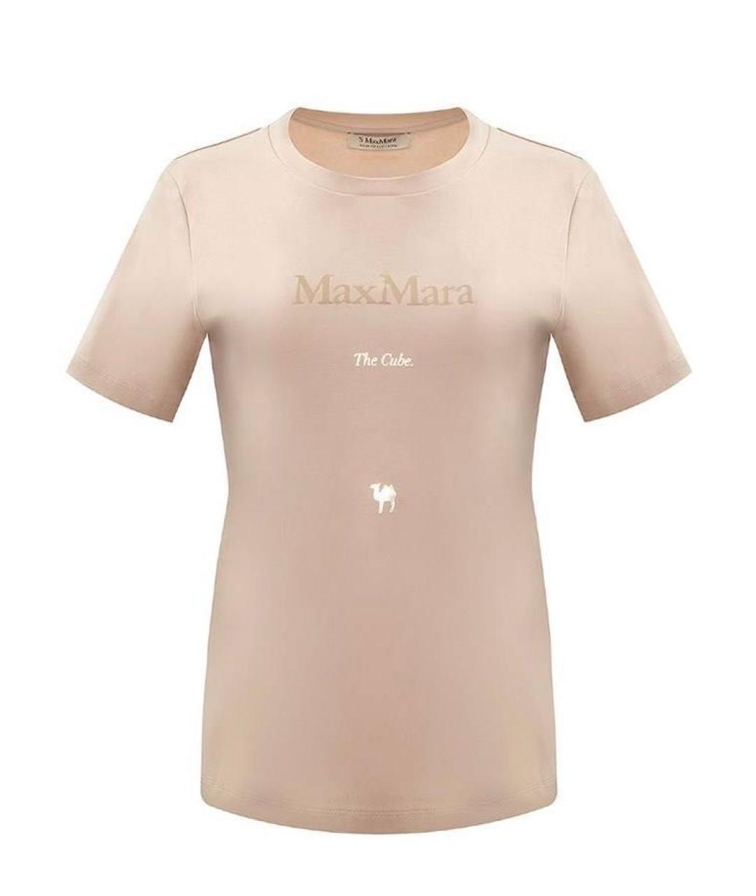 'S MAX MARA Бежевая хлопковая футболка, фото 1