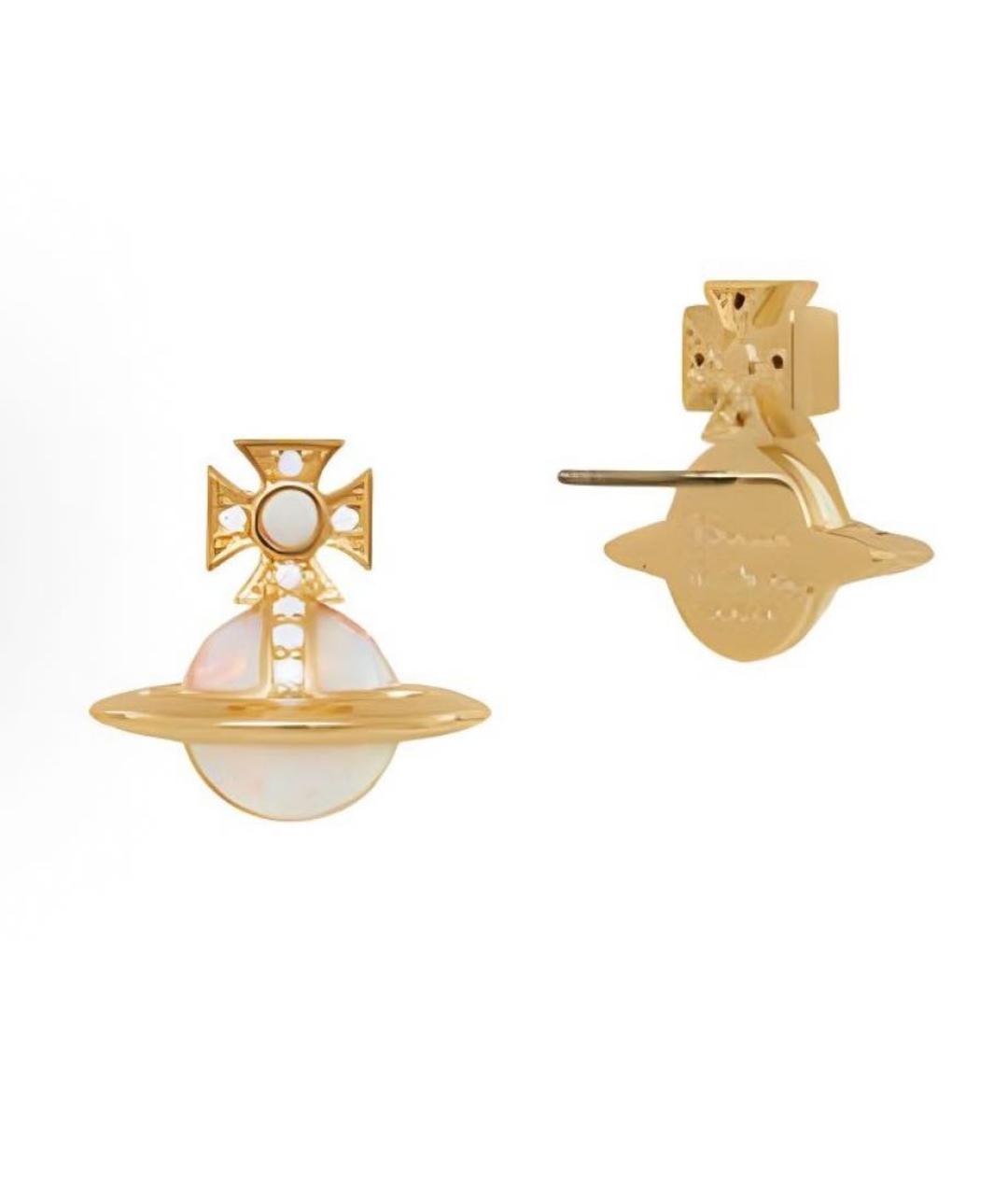 VIVIENNE WESTWOOD Золотые латунные серьги, фото 2