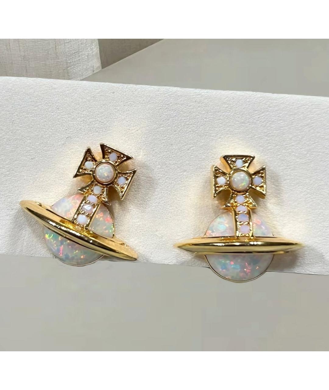 VIVIENNE WESTWOOD Золотые латунные серьги, фото 3