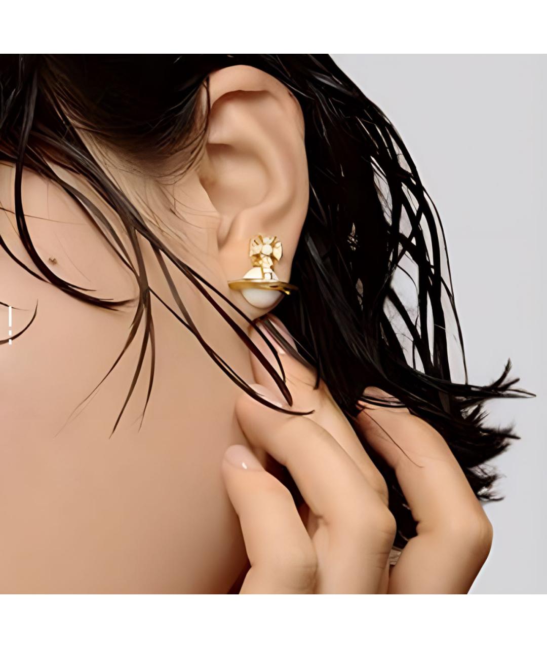 VIVIENNE WESTWOOD Золотые латунные серьги, фото 4