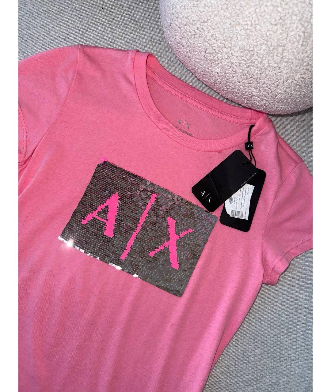 ARMANI EXCHANGE Розовая футболка, фото 3