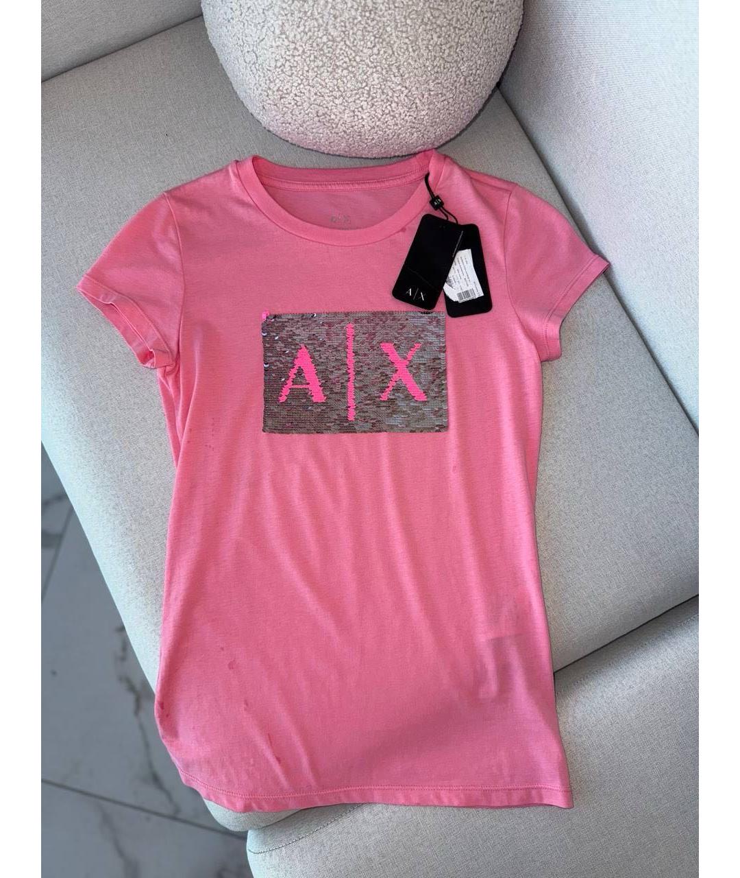 ARMANI EXCHANGE Розовая футболка, фото 5