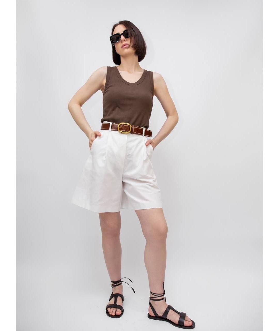 WEEKEND MAX MARA Коричневая хлопковая майка, фото 4