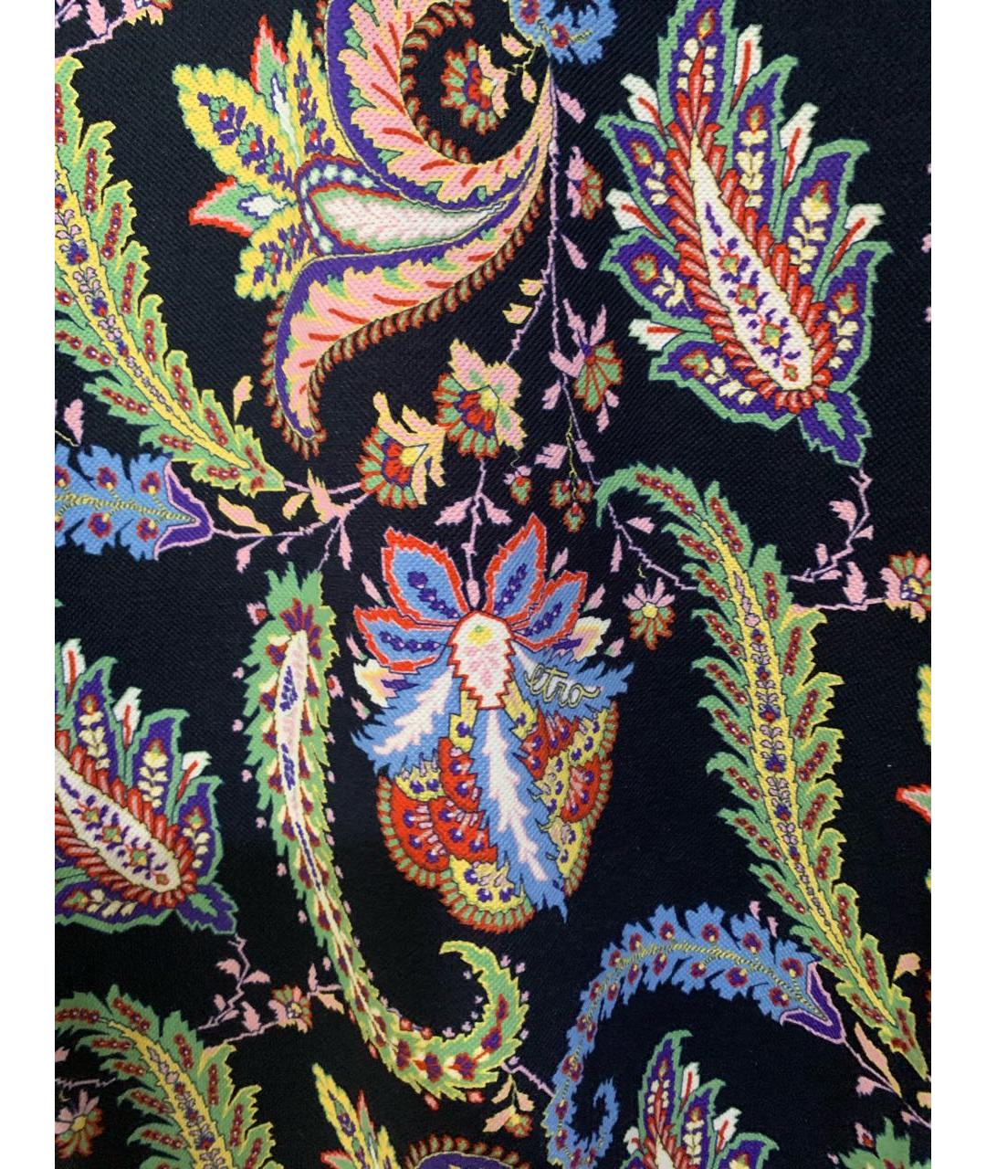 ETRO Черное хлопковое поло с коротким рукавом, фото 4