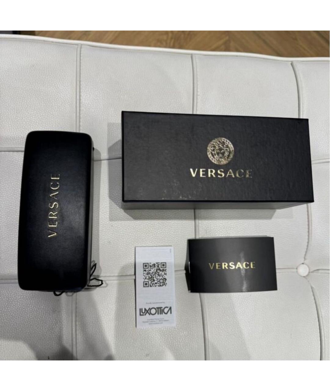 VERSACE Черные пластиковые солнцезащитные очки, фото 5