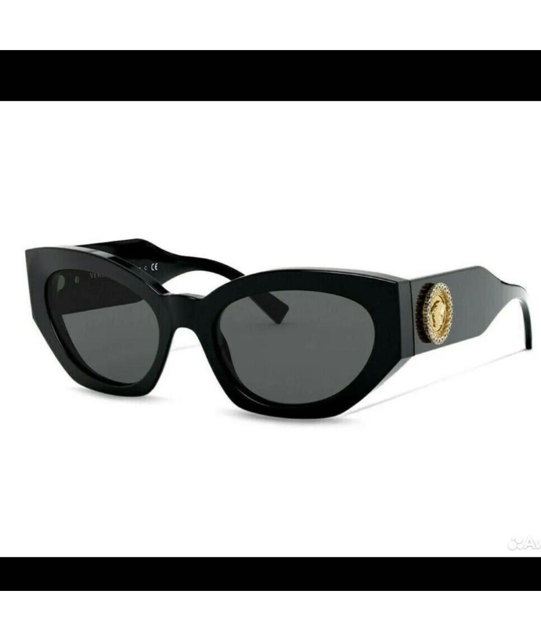VERSACE Черные пластиковые солнцезащитные очки, фото 7